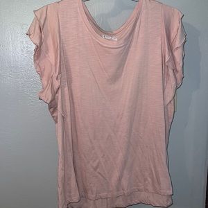 Light pink flutter sleeve blouse